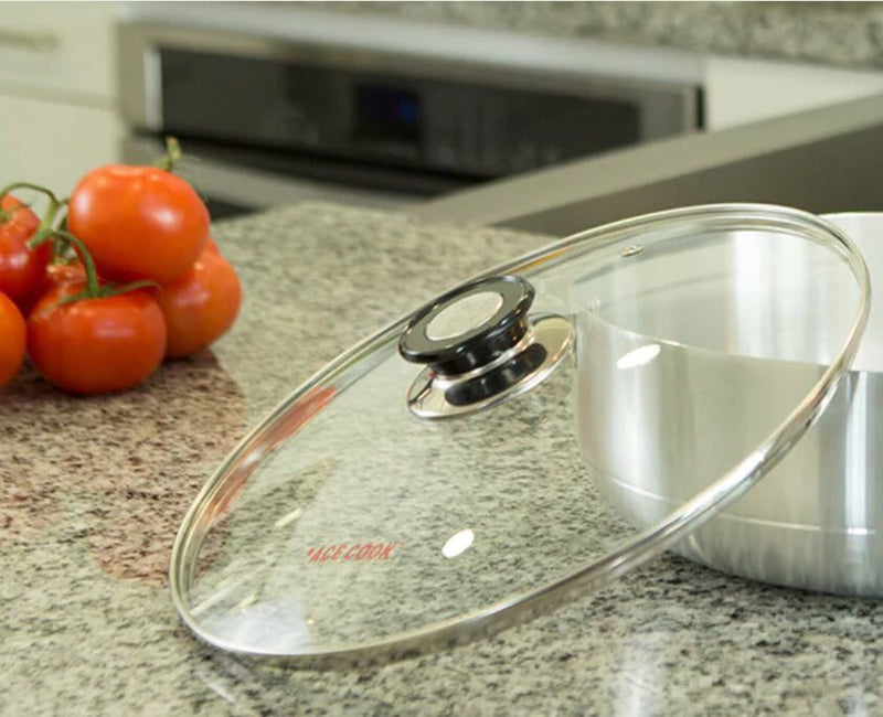 See Through Glass Lid for Frying Pan,Fry Pan,Skillet,Pan Lid W/ Handle 10"/26cm