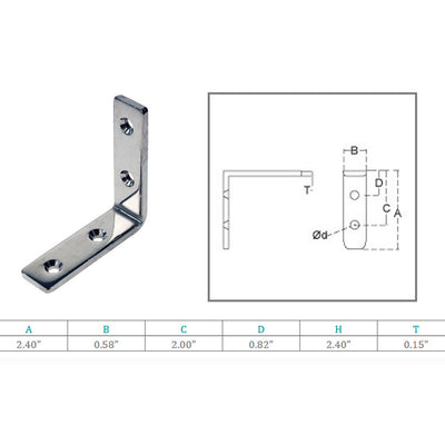 Marine Boat Rectangle Angle Plate Stainless Steel T316 Rigging Lifting