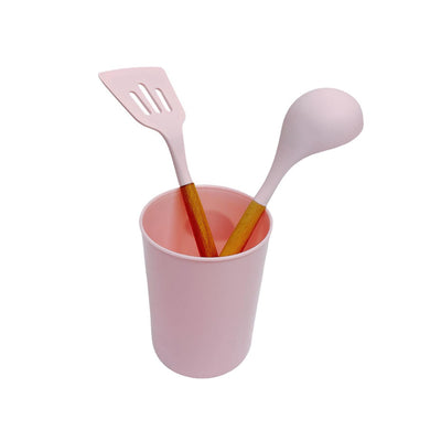 Pink Silicone Kitchen Utensil Spatula Spoon Pasta Serving Tong Whisk 12 Pc Set