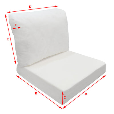 Outdoor Deep Seat Back Rest Bolster Pillow Cushion Polyester Fiber Fill INSERT ONLY