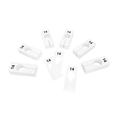 10 PC 2" x 5" Clothing Rack Size 14 Dividers Hangers White Plastic Rectangular Retail Store