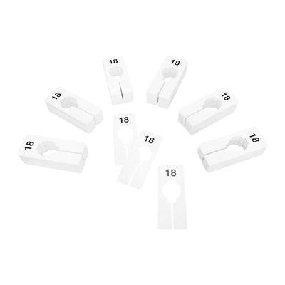 10 PC 2" x 5" Clothing Rack Size 18 Dividers Hangers White Plastic Rectangular Retail Store