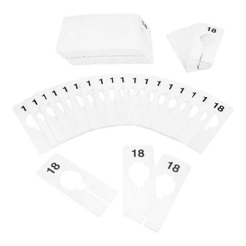 10 PC 2" x 5" Clothing Rack Size 18 Dividers Hangers White Plastic Rectangular Retail Store