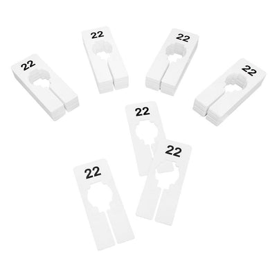 10 PC 2" x 5" Clothing Rack Size 22 Dividers Hangers White Plastic Rectangular Retail Store