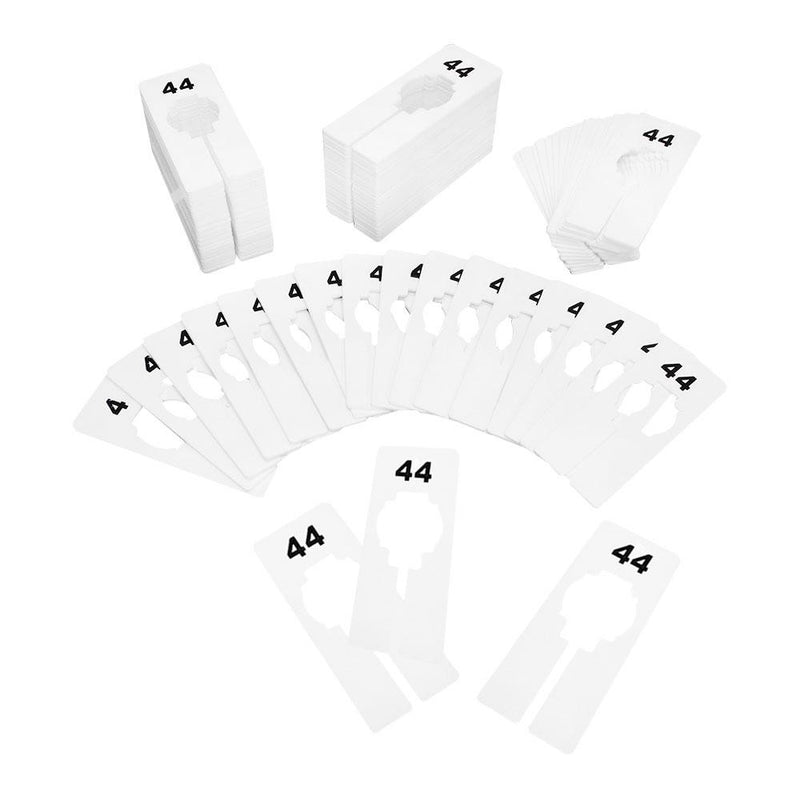 10 PC 2" x 5" Clothing Rack Size 44 Dividers Hangers White Plastic Rectangular Retail Store