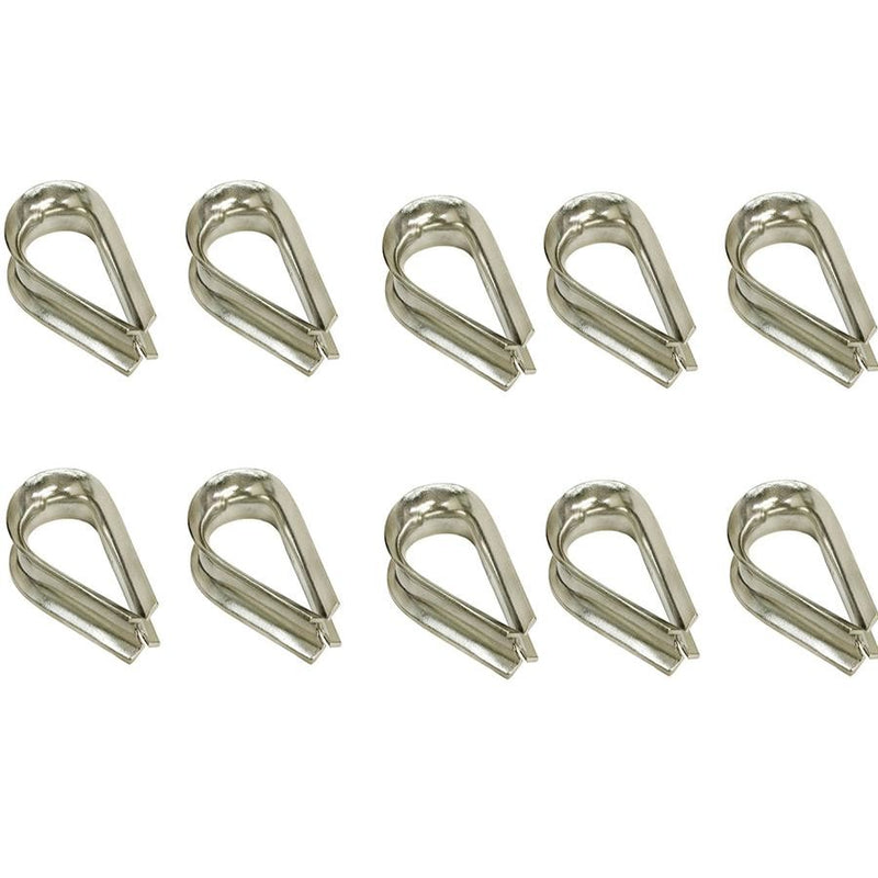 10 PC 3/16" Stainless Steel 316 Wire Rope Thimble Commercial Light Duty Type