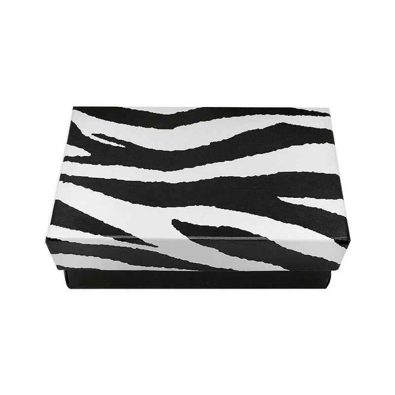 10 PC Set Gift Boxes Jewelry Zebra Animal Print Cotton Filled 3-1/2 x 3-1/2 x 1