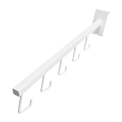 10 Pc WHITE Waterfall 5 J Hook Gridwall Hooks 17-1/2 Long Faceout Retail Display Wall Fixtures