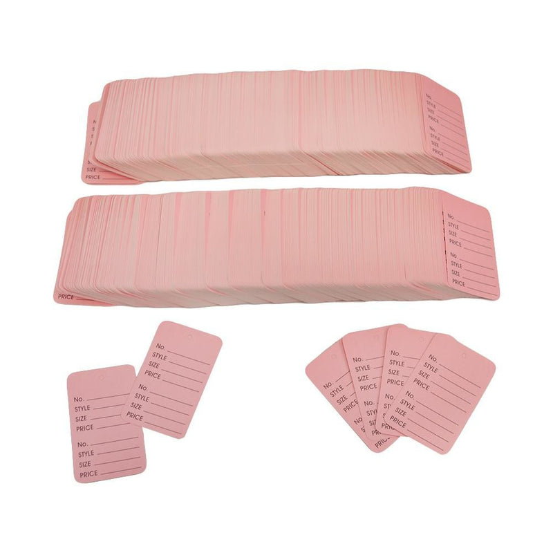 1000 Pcs Large Pink Merchandise Coupon Price Tag Clothing Perforated 1-3/4"x 2-7/8"