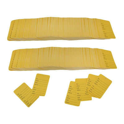 1000 Pcs Large Yellow Merchandise Coupon Price Tag Clothing Perforated 1-3/4"x 2-7/8"