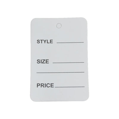 1000 Pcs Small White Merchandise Price Tags Clothing Perforated 1-1/4 x 1-7/8