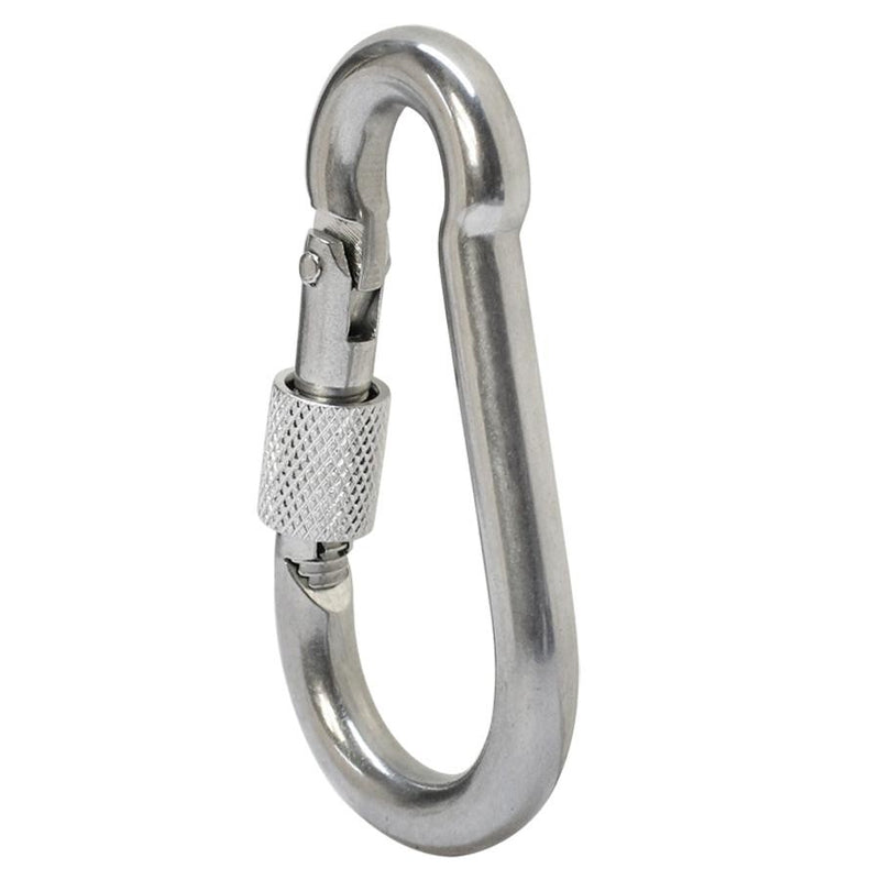 5 Pc 3/8" Spring Snap Hook w Screw Lobster Claw Carabiner Stainless Steel Marine Clip Boat 500 LBS Cap