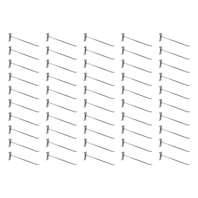 50 PC 12" Chrome Long Grid Wall Metal Hooks Display For Use W/ Gridwall Panels