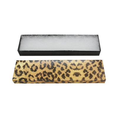 8" x 2"x 1" Jewelry Gift Boxes Cotton Filled Batting Cardboard Box Leopard Print Set 10 PC