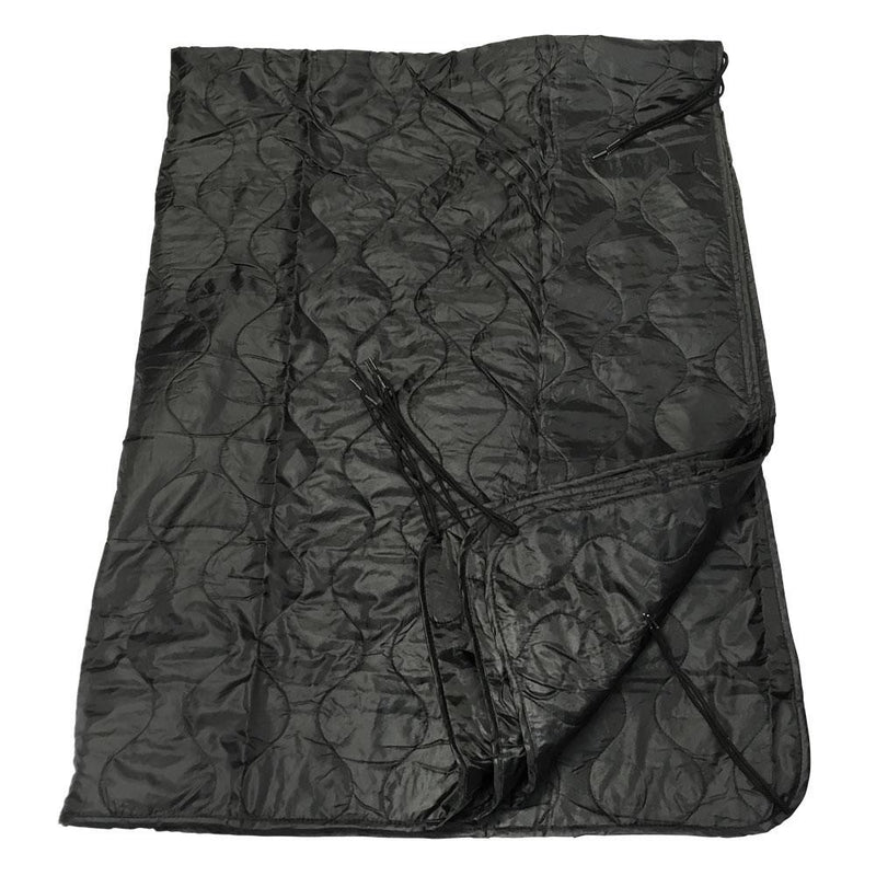 86" BLACK G.I Style Poncho Liner Nylon Ripstop  Sleeping Bag Blanket Sleeping Gear Hike Camping
