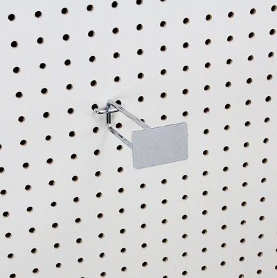 Chrome Pegboard Metal Plate Scanner Hooks 4'' Retail Store Display - 20 Pc