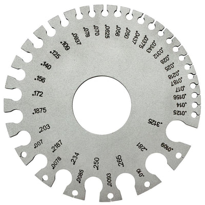 Round AWG SWG Wire Thickness Measurer Tester Ruler Gauge Diameter Metal Tool 0~36# US Standard