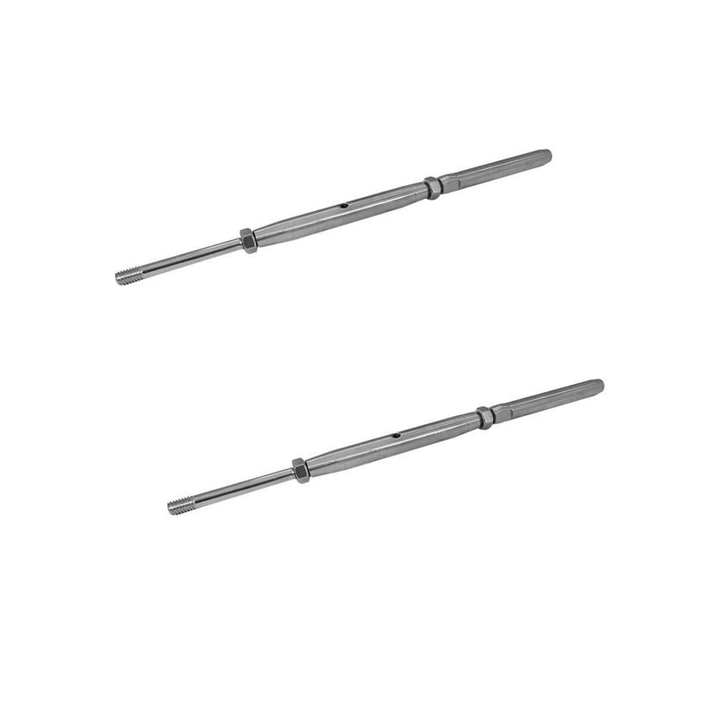 Stainless Steel T316 5/16" Threaded Rod Swage Stud For 1/4" Cable Railing - 2 Pc