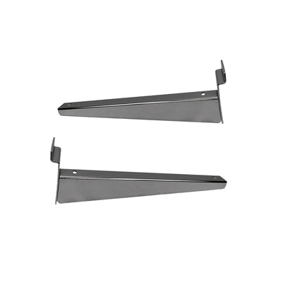 11'' Chrome Slatwall Wood Shelf Bracket Hanger Left Right Set Retail Display
