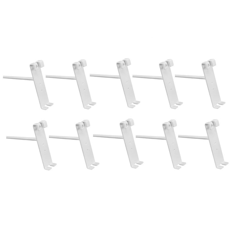 WHITE 4" Long GridWall Wire Metal Hooks Display Grid Panel Hanger Retail 20 PC