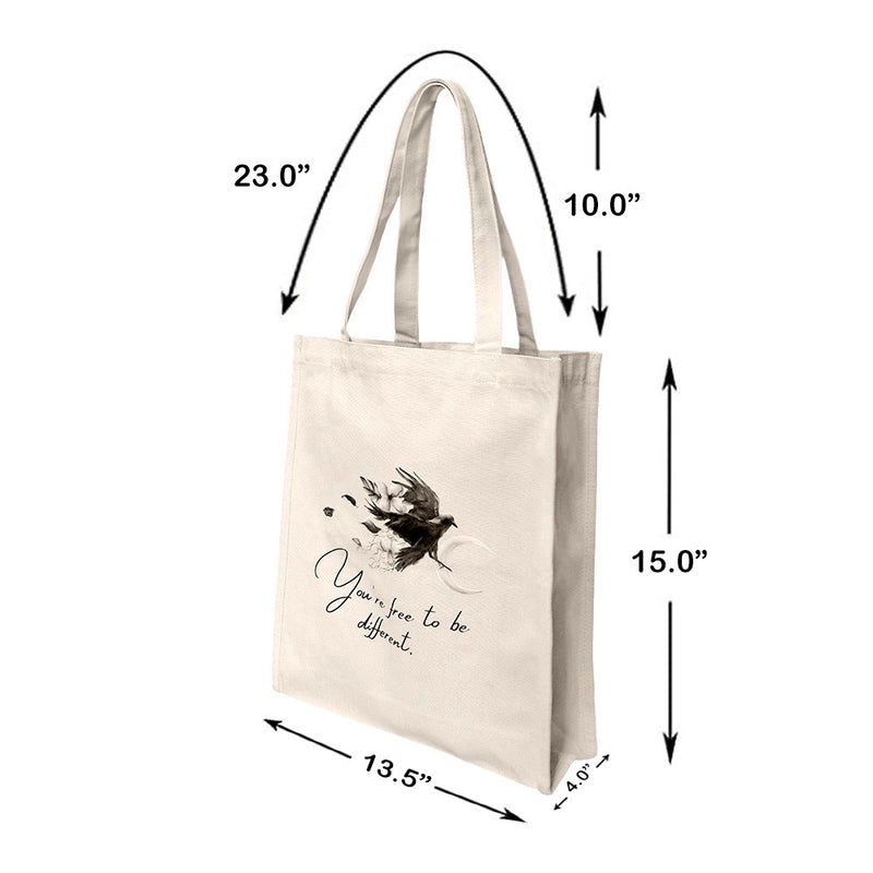 13.5" x 15" Reusable Canvas Bird Tote Bag,Grocery Bag,Beach Bag,Shopping Bag