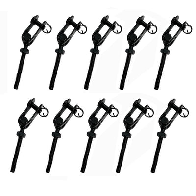 T316 Stainless Steel 1/4"-20 Threaded Toggle Left Hand, Black Oxide, 10 Pcs