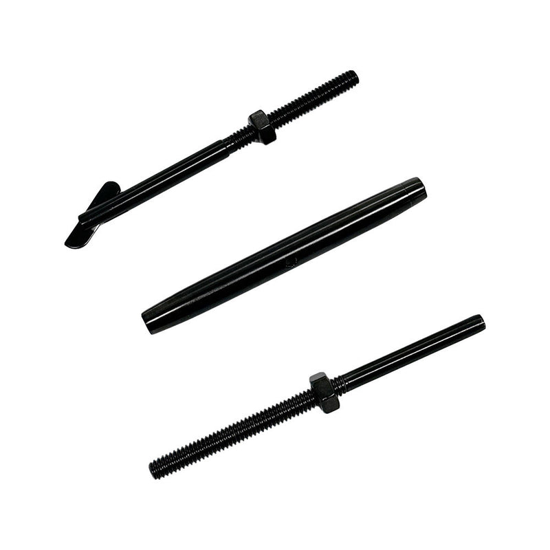 Black Oxide T316 Stainless Steel Hand Swage Drop Pin Stud Turnbuckle for 3/16" Cable, 10 Pcs
