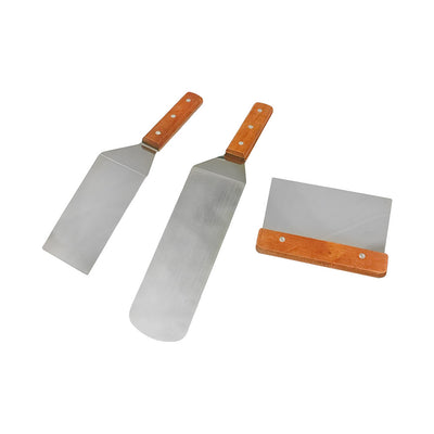 Stainless Steel Spatulas, Scraper for Cast Iron BBQ Flat Top Grill Skillet Pan