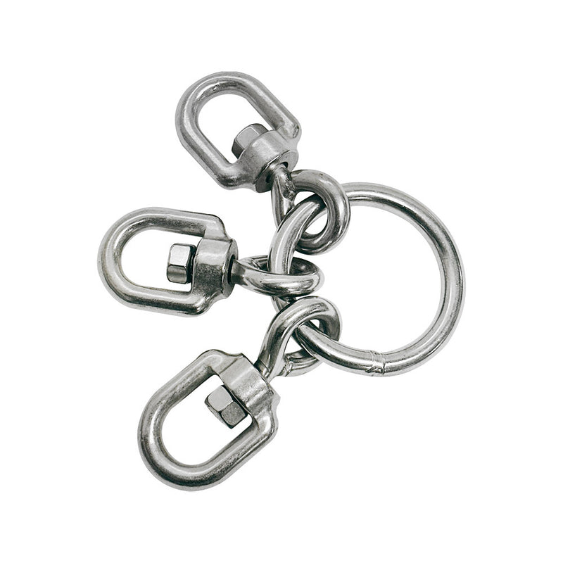 Rolling Fishing 3 Way Swivels Ring Tackle Fishing Boat, Stainless Steel