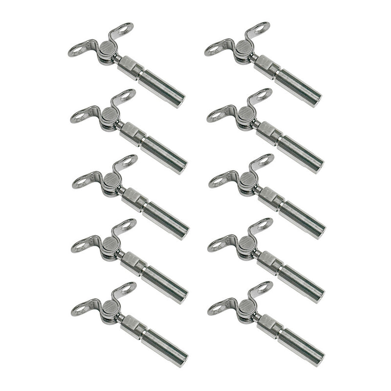 Marine Boat Stainless Steel Swageless Deck Toggle For 1/8", 3/16" Cable Wire Railing