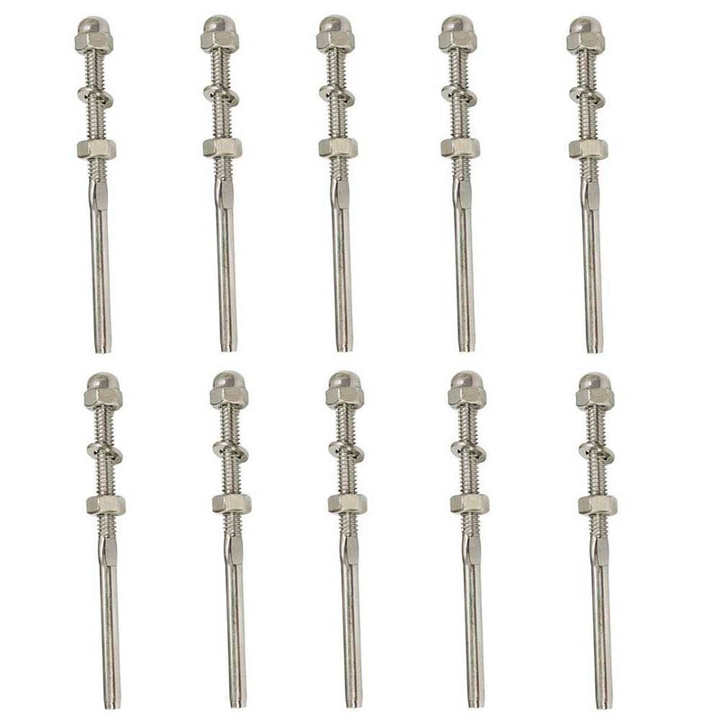 Stainless Steel Swage Threaded Stud End Fitting for 1/8",1/4",3/16" Cable Size