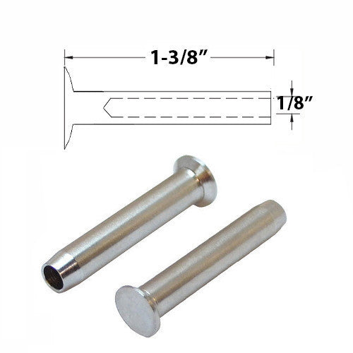 10 PC Stainless Steel Swage Stemball Hand-Crimp Metal Post 1/8", 1/4", 3/16" Cable Railing