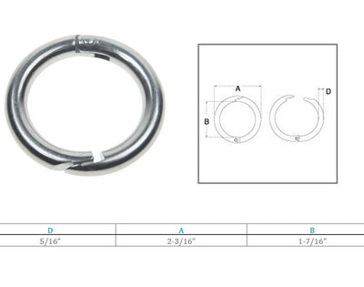 Stainless Steel T316 Round Ring Catch SS O-Ring Yacht Sailing Marine Grade