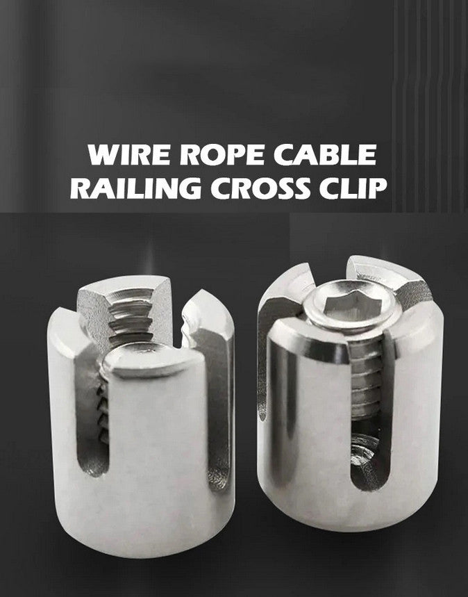 Stainless Steel Cross Cable Clamps for Rope Wire Cables Railing Wire Rope