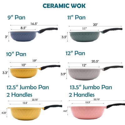Ceramic Coating Interior and Exterior Cooking Wok, Cooking Pan Made In Korea