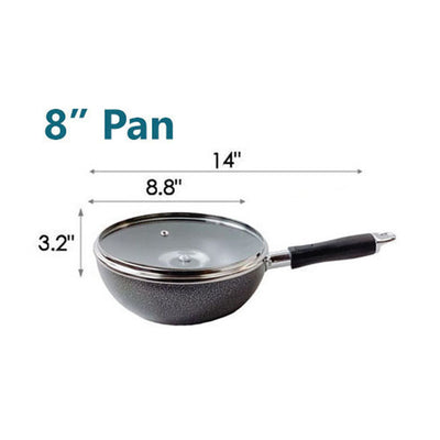 Nonstick Wok Frying Pan Saute Pan with Lid , Non Toxic Deep Fry Pan Ergonomic Plastic Handle