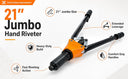 21" Jumbo Hand Riveter, Blind Rivet Gun with Multiple Rivet Sizes 3/32" to 3/16"