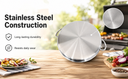 21-1/2" Stainless Steel Flat Comal Griddle – Round Non-Stick Grill & Frying Pan for Tacos, Tortillas, BBQ & Outdoor Cooking