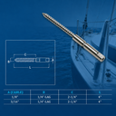 Stainless Steel Swageless Lag Stud for 1/8" 3/16" Cable Wire Rope, Marine Boat Cable Railing End Fitting for Wood Posts, Dock, Deck, and Fishing Use