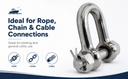 Marine Bolt Pin Chain Shackle Forged Stainless Steel T316 Mil Spec