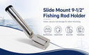 Marine T316 Stainless Steel Slide Mount Removable 9-1/2" Fishing Rod Holder