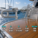 Marine Boat T316 Stainless Steel Halyard Shackle with Captive Pin Cross Bar, Sailing Rigging Hardware for Rope, Line, Yacht, and Deck Use