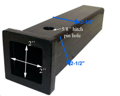 2'' x 12'' Hitch Receiver Extension Tube Trailer Extender
