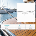 Stainless Steel Swageless Lag Turnbuckle for Marine Boat Cable Wire Rope, Adjustable Railing Fitting for Deck, Stair, Balcony, and Dock