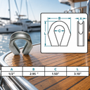 Marine T316 Stainless Steel Wire Rope Cable Captive Tube Thimble, Heavy Duty Cable Thimble for Boat, Yacht - PACK 4