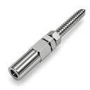 T316 Stainless Steel Swageless Lag Stud Cable Rail Fitting, Marine Boat Wire Rope Railing End Terminal for Wood Posts, Deck, Dock - PACK 4