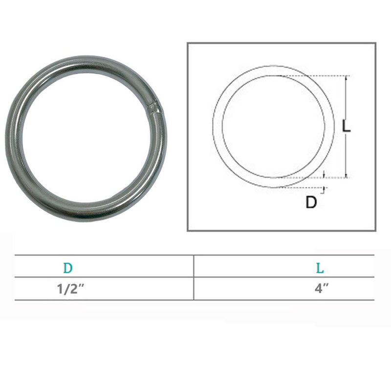 Marine Stainless Steel Round Ring Link Connect Boat Yatch