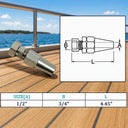 T316 Stainless Steel Swageless Receiver for Marine Boat Cable Wire Rope, Railing End Fitting - PACK 4