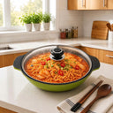 11" Nonstick Jumbo Wok with 3D Diamond Coating, 28cm Korean Made Cookware for Stir Fry, Noodles, Vegetables, and Meat