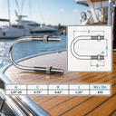 Marine T316 Stainless Steel U-Bolts with Hex Nuts, Heavy Duty U Bolt Fasteners for Deck, Dock, Pipe, and Hardware Use - PACK 4